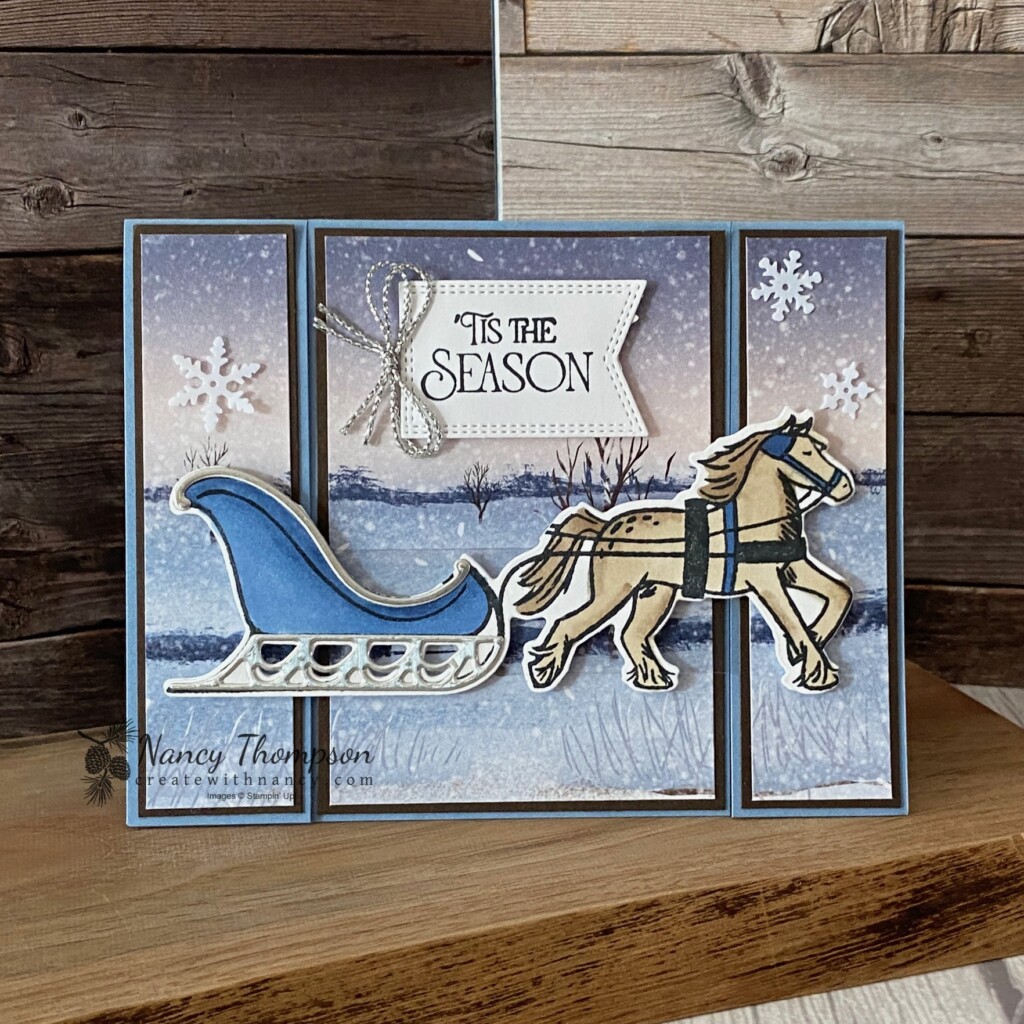One Horse Open Sleigh Spanner Card Create with Nancy